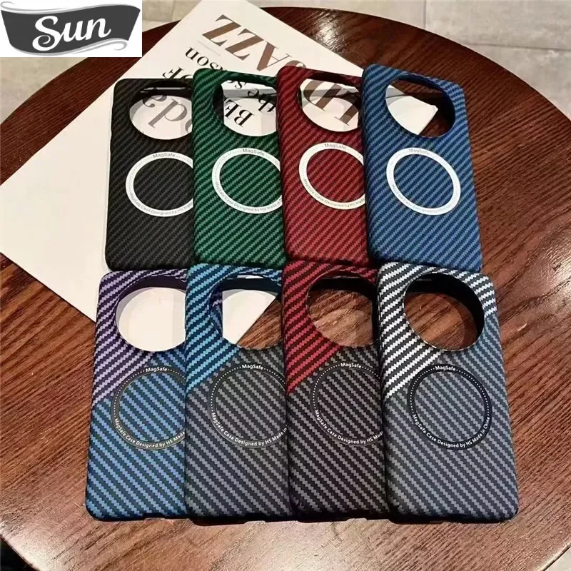 

Роскошный Магнитный чехол Magsafe из углеродного волокна для Magsafe для Huawei Mate 60 50 40 Pro MagSafing, Беспроводная зарядка, аксессуары