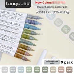 Vibrant Liquid Acrylic Brush Paint Pens for Creative Art & Crafting (Advanced Gray)