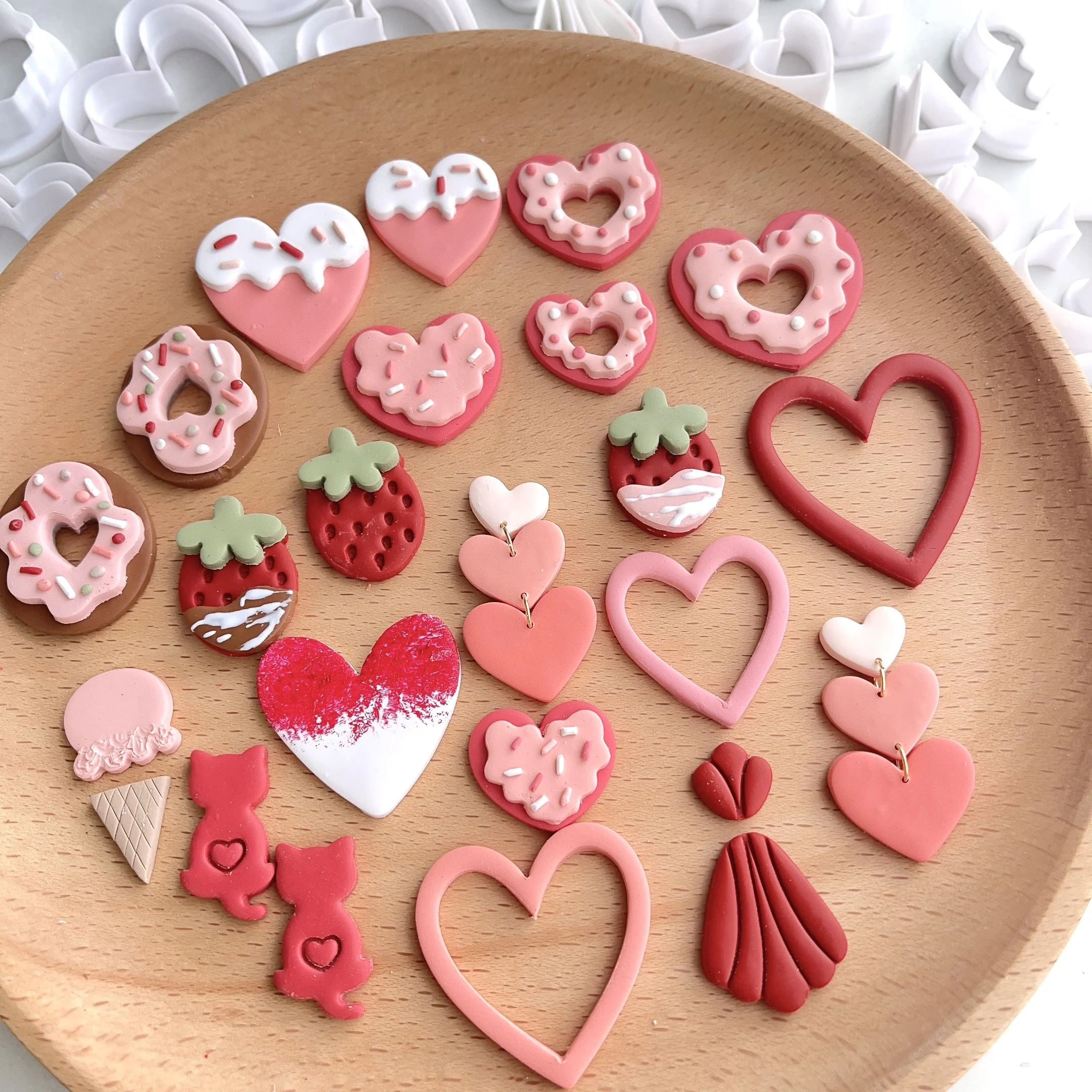 Love Heart Polymer Clay Cutters Valentine\'s Sweet Series Heart Shape Polymer Clay Polymer Clay Earrings Jewelry Cutter