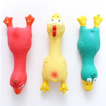 Sd8d585e2acb043039bf212159bdff462I.jpg Cute Dog Squeak Toy Latex Chicken Shape Durable Chew for Small-Medium Breeds Interactive Pet Supplies