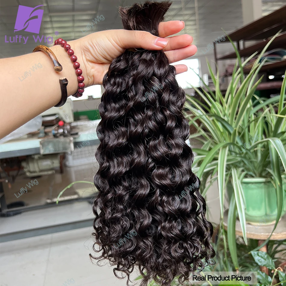 

Double Drawn Curly Human Hair Bulk For Braiding Burmese Remy Boho Box Braids Hair Extensions No Weft For Black Women Luffy