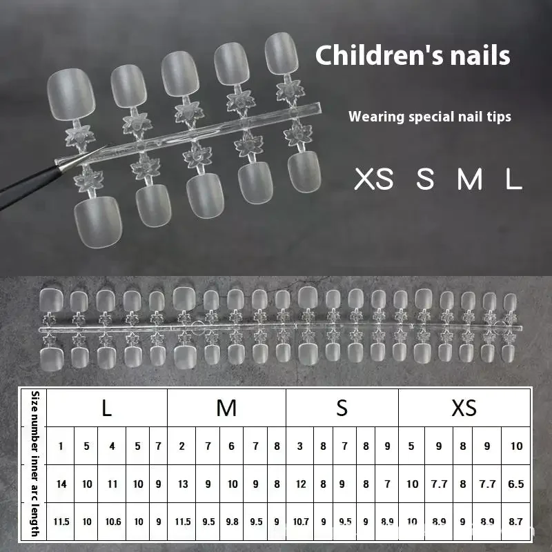 100PCS/Box False Nails Press On Nails Coffin Artificial Nails Clear Fake Nail Tips For Extension Manicure Tool For Child