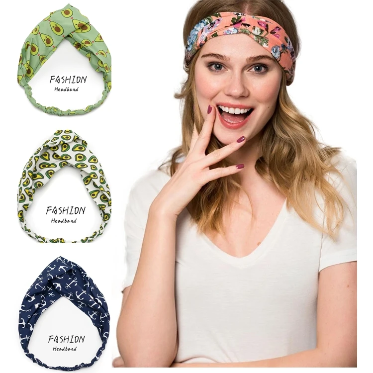 

2021 Women avocado Bandanas HairBands Turban Headwear Head Wrap Women Hair Accessories for Women girls Hair Bands ladies Hoop
