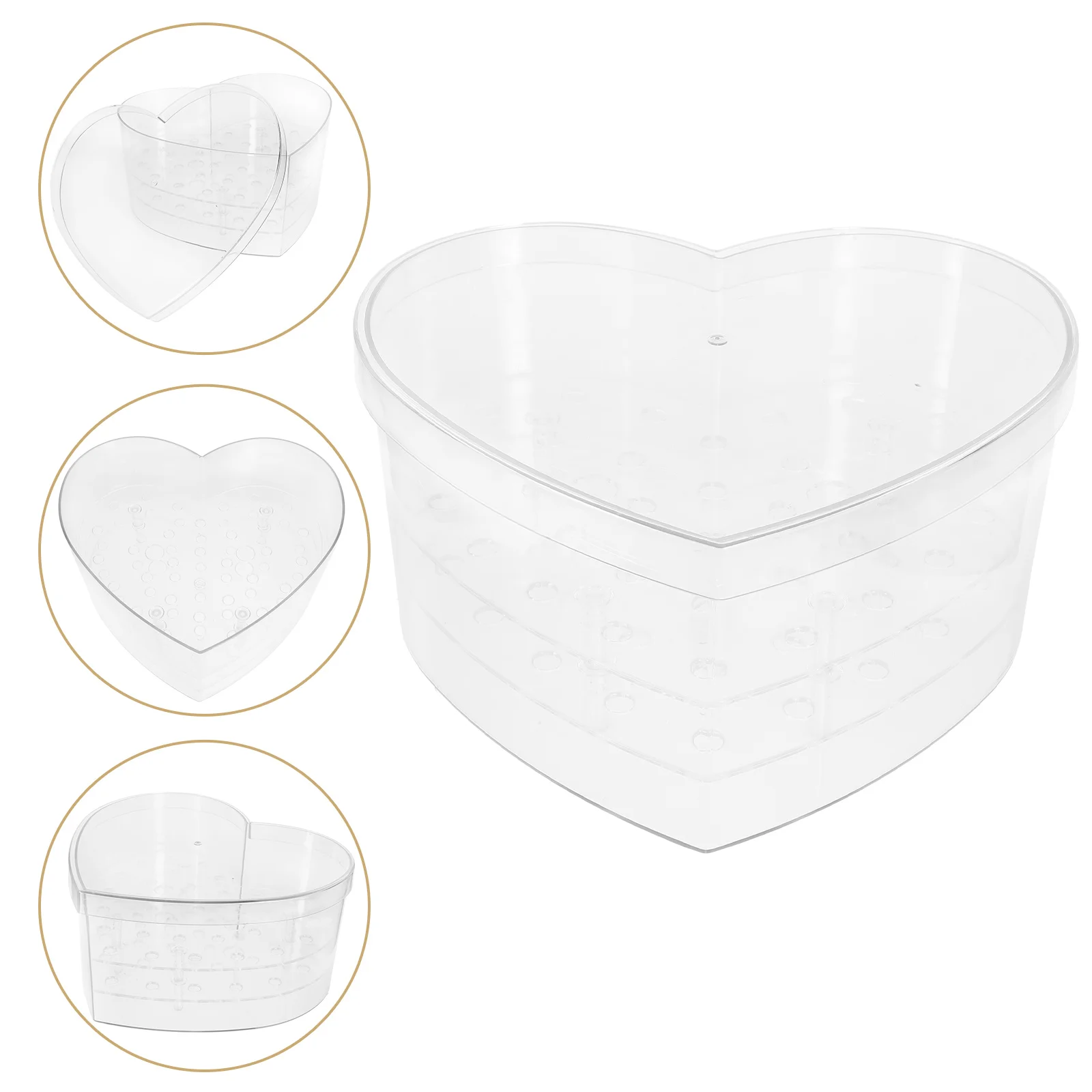 

Clear Acrylic Flower Box Heart-Shaped Floral Arrangements Case Delicate Flower Box for Weddings