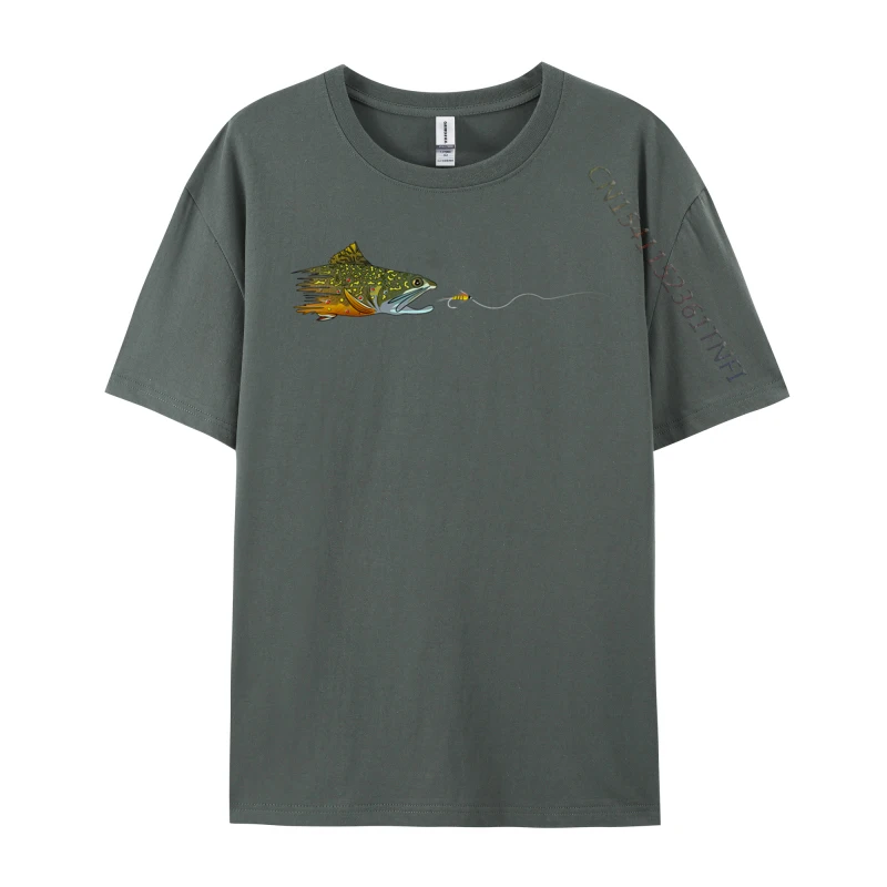 3D Printed T Shirts Normal Short Sleeve Designer Round Collar Cotton Tops T Shirt Comics Tops Tees for Students Summer/Autumn Fly Fishing Brook Trout Dry Fly Tying Fisherman carbon