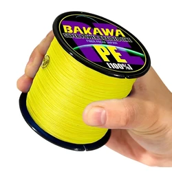 Premium BAKAWA 4 - Strand Braided Fishing Line - Abrasion Resistant Multifilament Carp Wire - 100M 0.5mm 85LB (Yellow)