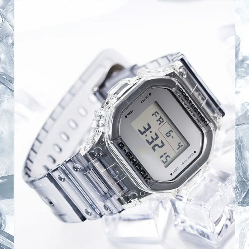G-SHOCK DW 5600 Watches for Men Series Small Cube Multi-Function Outdoor Sports Shockproof LED Dial Dual Display Quartz Watch