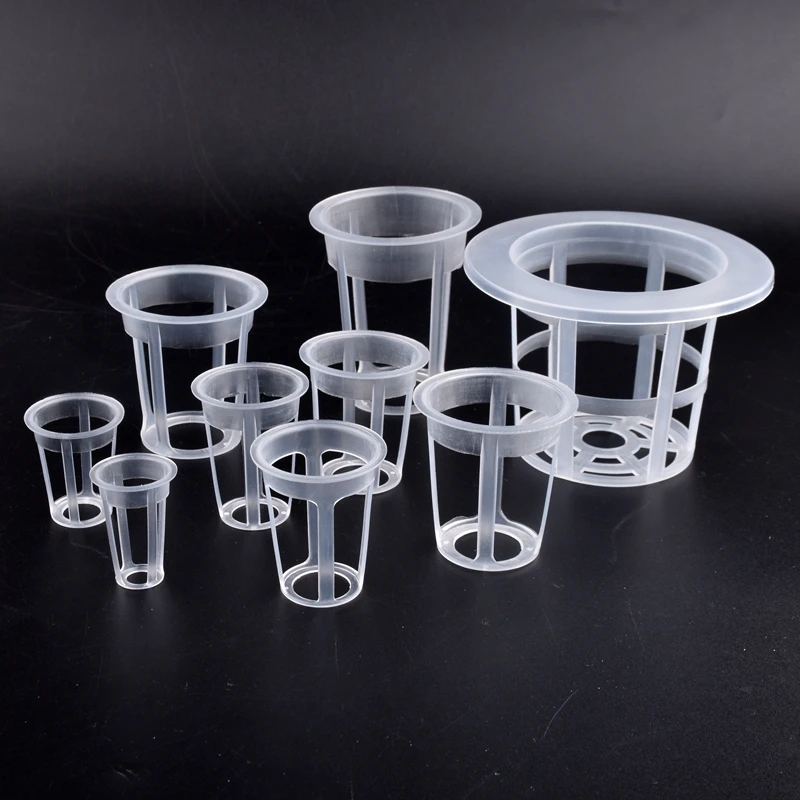 Soilless Cultivation Planting Basket Balcony Veg Hydroponic Colonization Cup Multi-Size Aeroponics Plastic Grow Mesh Pot 50Pcs