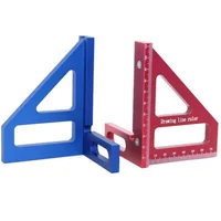 Rapporteur carré pour le travail du bois, règle triangulaire à onglet en alliage d'aluminium, outil de mesure de disposition de haute précision pour ingénieur charpentier 6