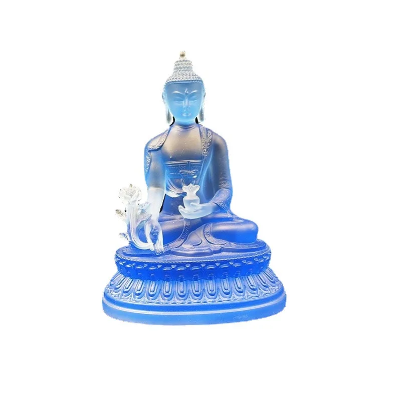BlueBuddhastatuehomemonasteryofferingwaterglazedGuanyinBuddhastatueresincrafts
