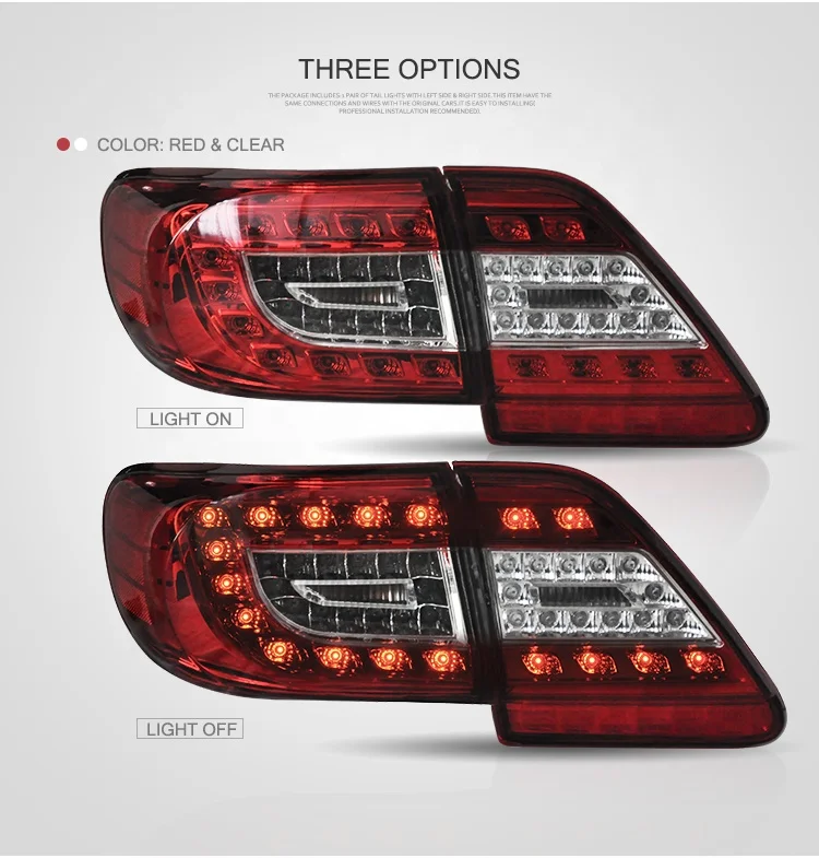 

Оптовая продажа с фабрики VLAND, задние фонари с полным задним фонарем в сборе 2011-2013, задний фонарь для Toyota Corolla Stufenheck