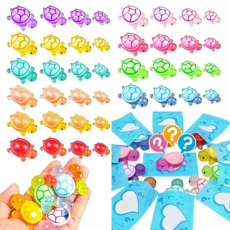 10/20Pcs Mini Turtle Blind Bags Glow in The Dark Resin Turtles ...