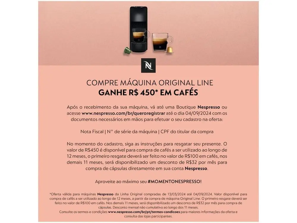 Cafeteira Nespresso Essenza Mini Preta 3