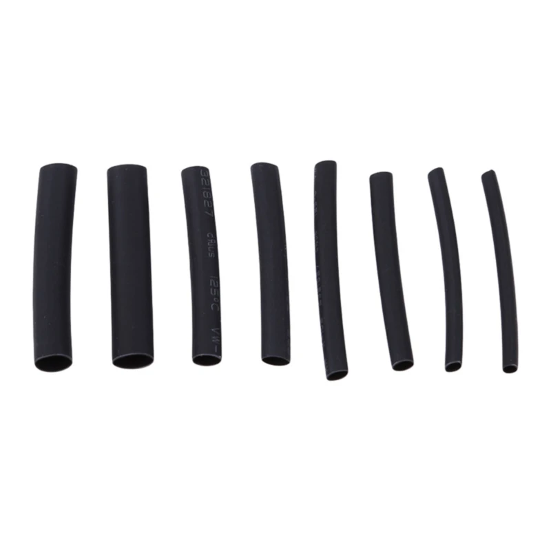 127pcs Black 7 Sizes Assorted Bagged flame-retardant Heat Shrinkable Tube Combination Sets Car Accessories