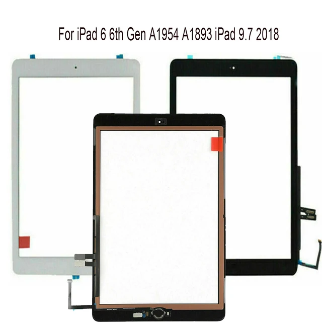  Touch Screen Digitizer For iPad 9.7 2018 iPad 6 6th Gen A1893  A1954 Glass Replacement Repair Parts (NO LCD, Without Home  Button)+Pre-Installed Adhesive+Tools+Tempered Glass : Electronics