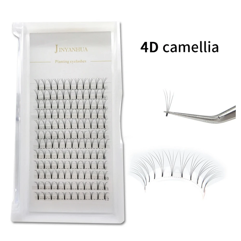 2D 프리메이드 볼륨 팬 자연 속눈썹, J, B, C, D 짧은 스템, 3D, 4D, 5D 러시안 볼륨, 전문 속눈썹 연장 용품
