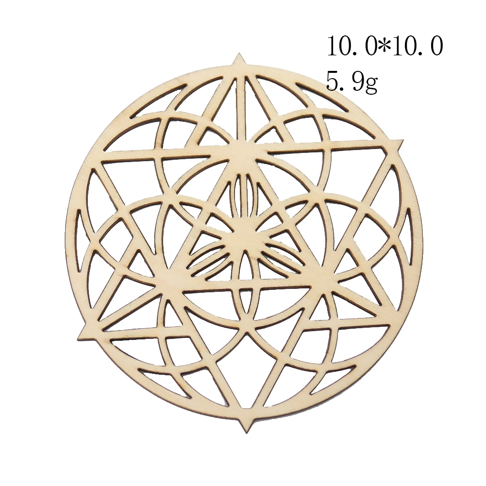 2PCS Chakra Wooden Board Tree of Life Sacred Pendulum Plate Wall Yoga Meditation Crystal Base Coaster Metaphysical Altar Pad