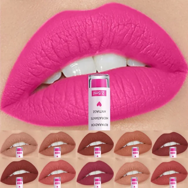35339-39fbfd.jpg Rose Red Matte Liquid Lipstick Makeup Lip Glaze Moisturizing Waterproof Durable Lip Mud Non-stick Cup Lip Gloss Makeup Korean