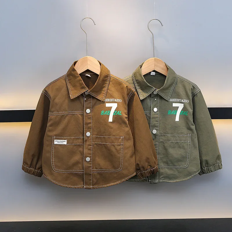 Cool Trendy Long Sleeve Children's Shirt Spring Autumn Style Baby Boy Fashionable Korean Version Baby Clothes for Boys