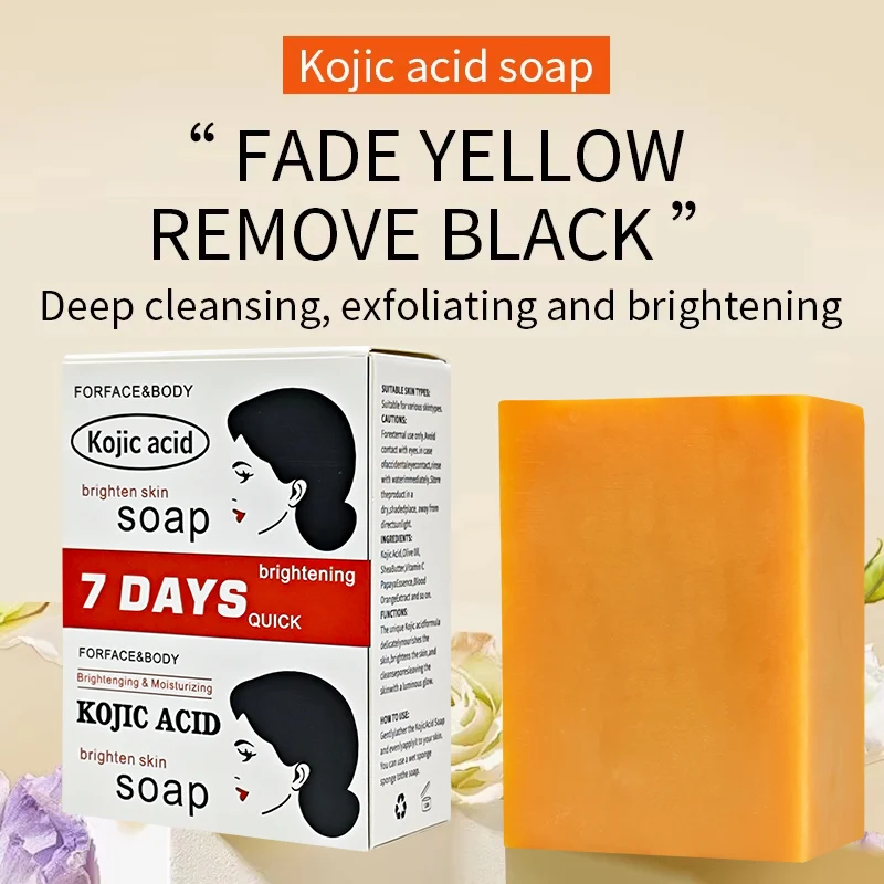 Kojic Acid Soap for Dark Spots & Glow-Whitening Even Tone Acne Care-Safe & Natural kojic acid soap