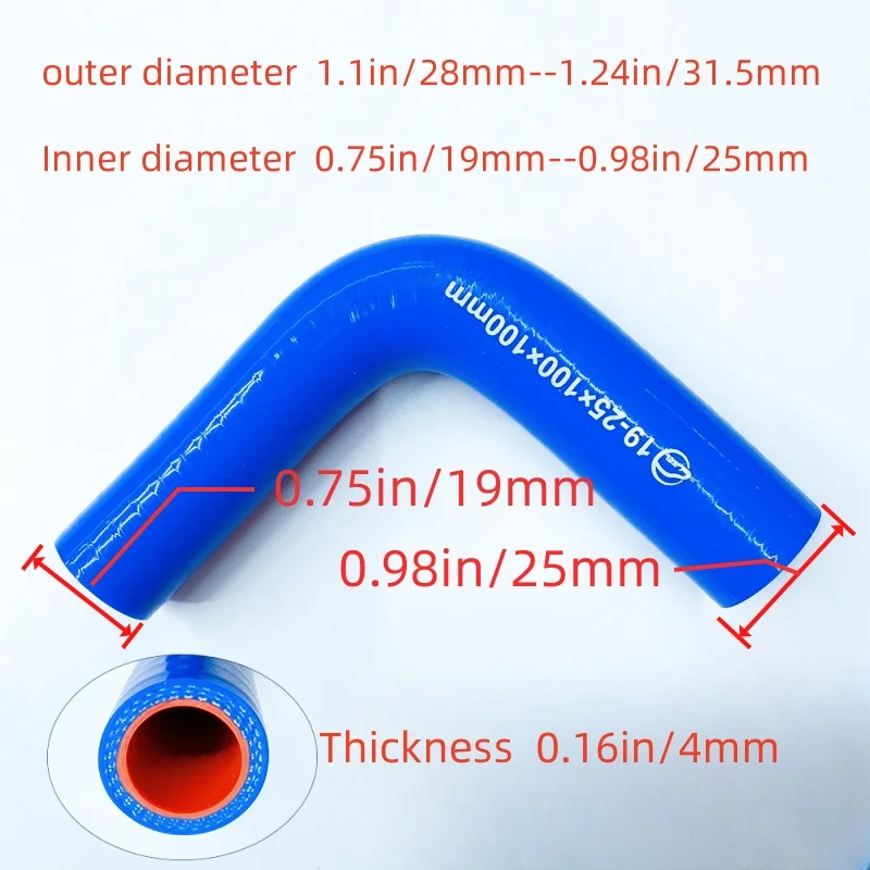 Durable Silicone Right-Angle Elbow Hose for Radiators, Heaters, and Water Pipes
