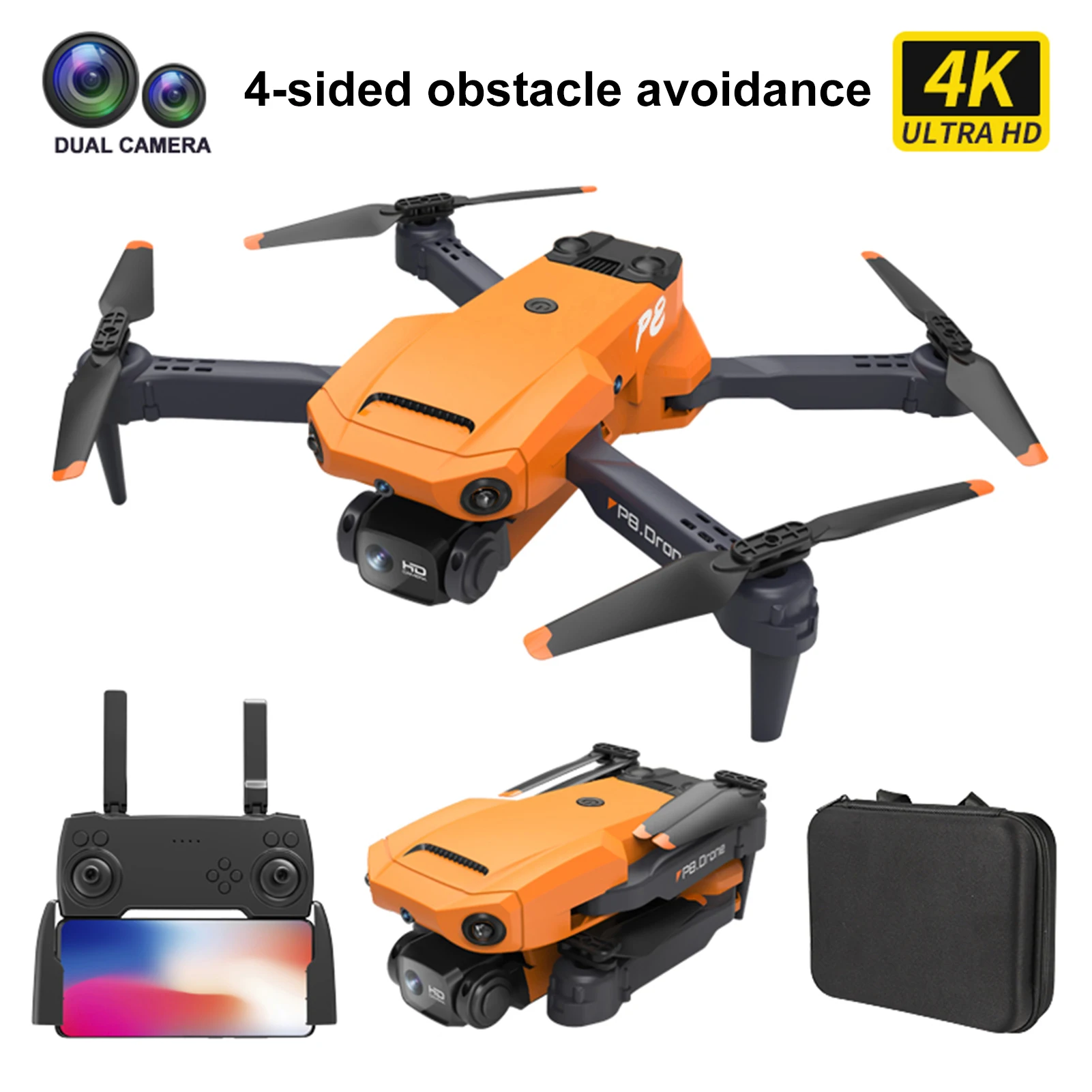 eachine e58 remote control RC Drone 4K Dual Camera RC Quadcopter with ESC Lens 4 Sided Obstacle Avoidance Waypoint Flight Gesture Control Storage Bag rc airplane camera wireless