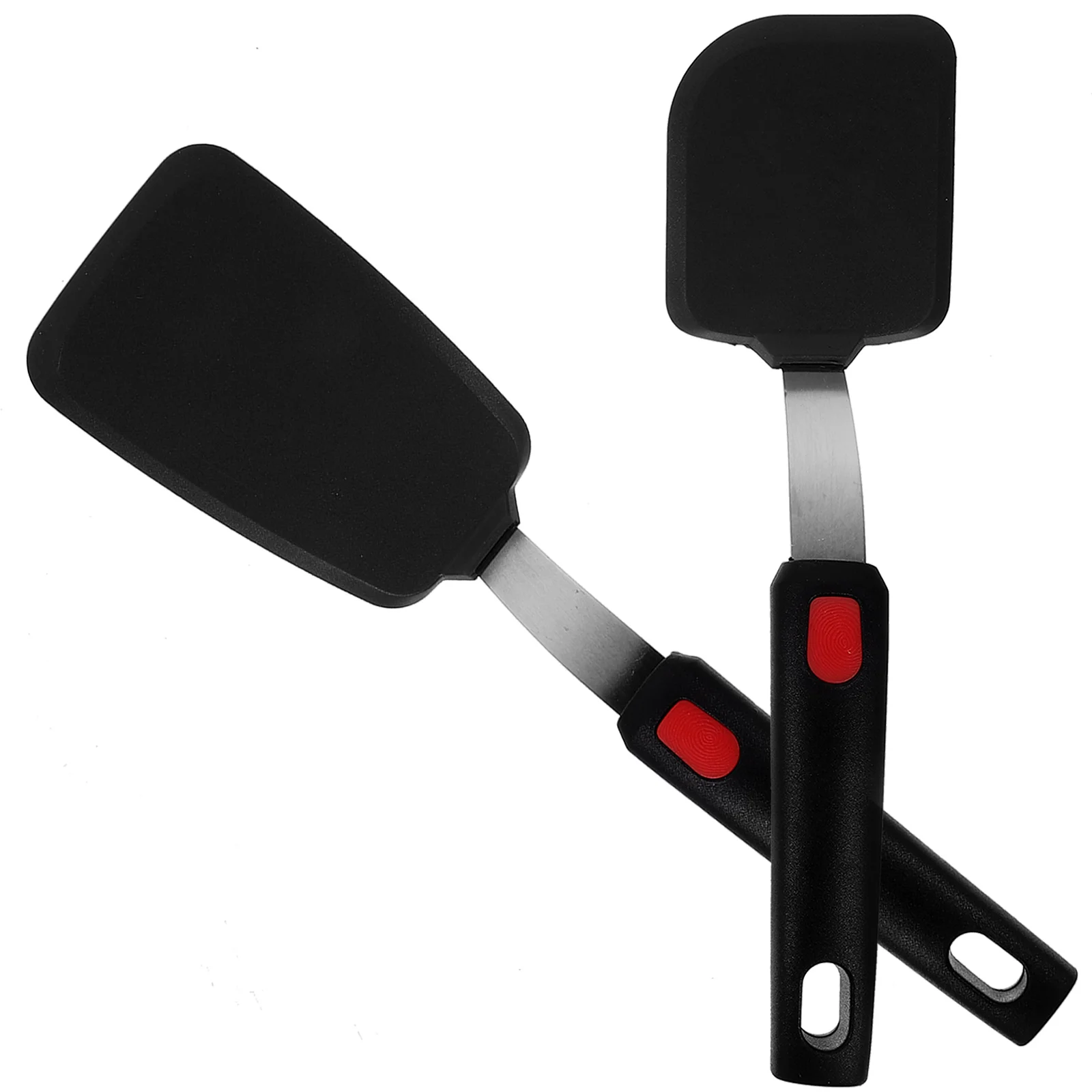 

2 Pcs Silicone Spatula Spatulas Non Stick Pans Flip Eggs Kitchen Use Steel Cooking Utensils Pancake Turner