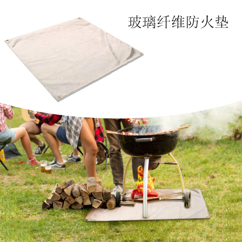 

Camping Fireproof Cloth Flame Retardant Insulation Mat Blanket Glass Coated Heat Insulation Pad Outdoors Picnic Barbecue Mat