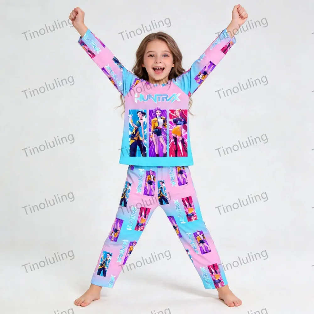 KPop Demon Hunters Huntrix Kids Pajamas Set Long Sleeve Girls Clothing 2pcs Children's Sleepwear Cartoon Boys Nightwear 3-14Y Sd8d68854c1d14ec4b00ce8bef47107bd1