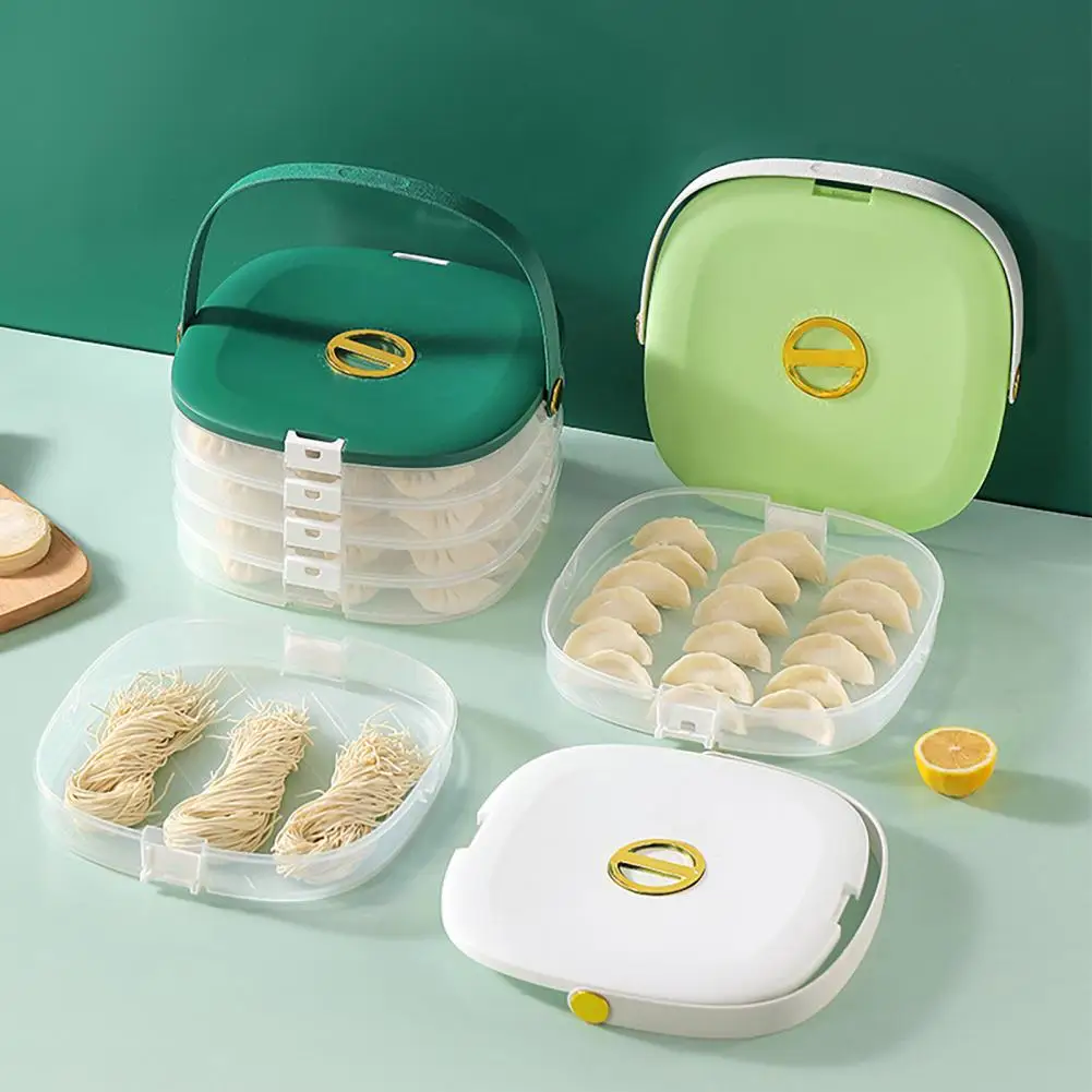 

Органайзер для пельменей, многоуровневая вместительная коробка с ручками для сохранения свежести пельменей в холодном хаосе, кухонный Органайзер