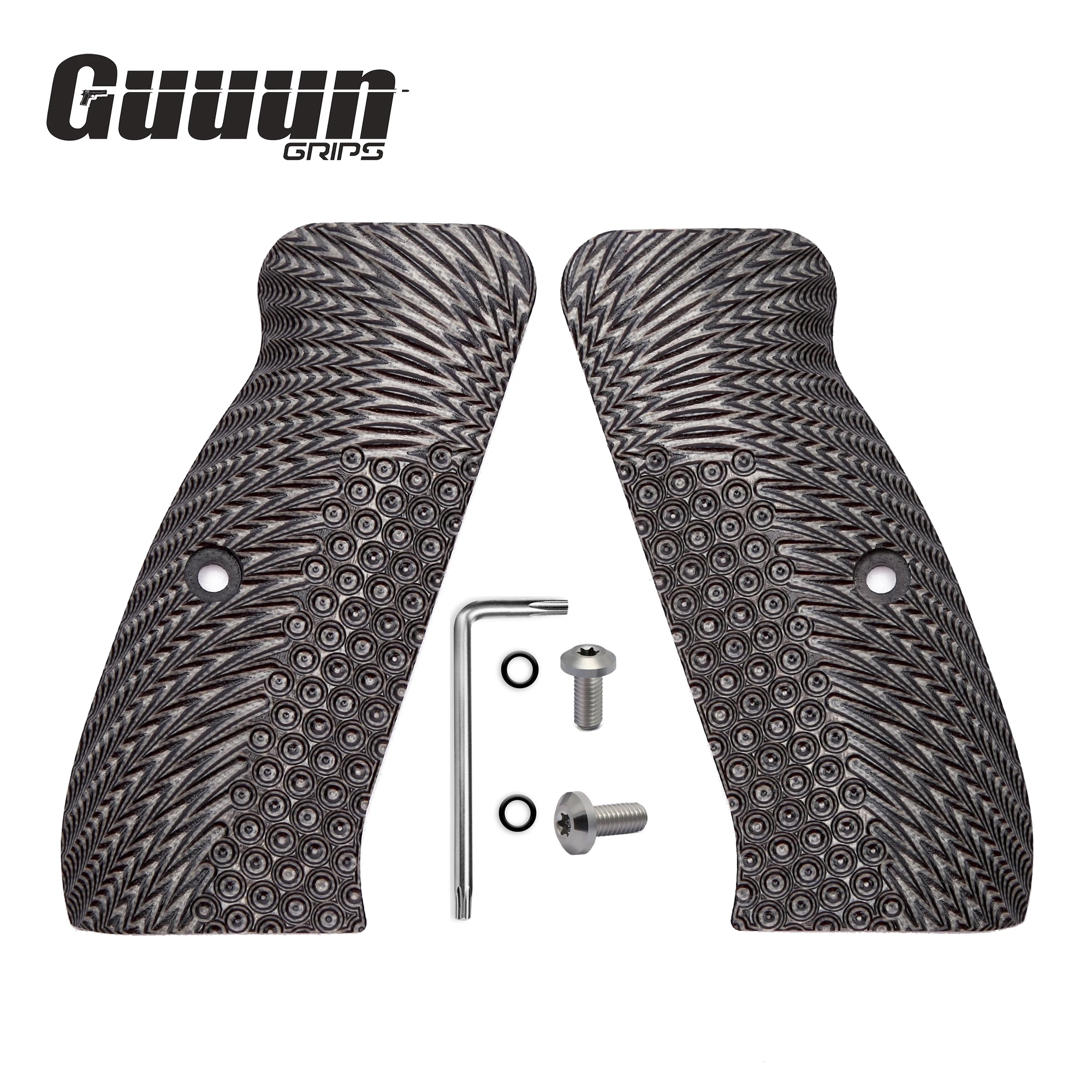 

Guuun G10 CZ Grips for Full Size CZ 75 SP-01 OPS Eagle Wing Texture