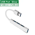 4 Ports USB Silver
