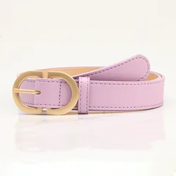 Chic Women's Fashion Belt with Metal Buckle - Available in Multiple Colors (Light purple)