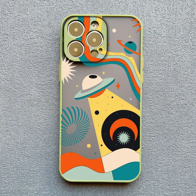 Niedliche Raumfahrer Cartoon Raumschiff Handy hülle für iPhone 13 11 Pro Max Mini 15 14 12 Pro Max XS XR XS stoß feste Rückseite Stoßstange – Detail 3
