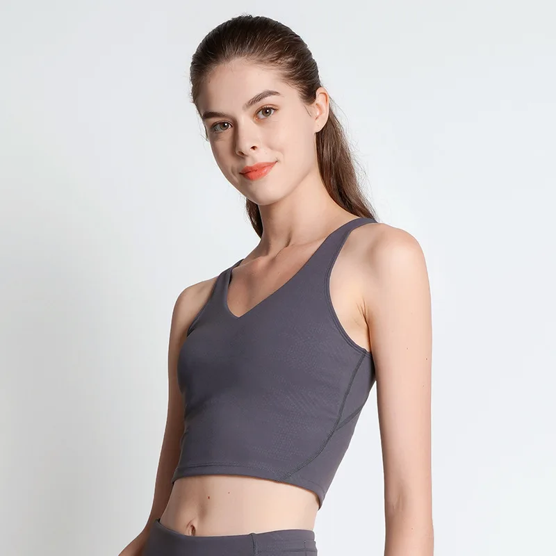 Spring and summer new cross beauty back yoga bra hairless nudity high intensity spring and summer new yoga vest female nudi