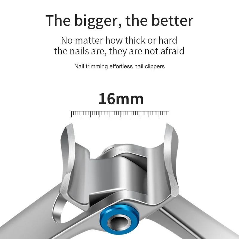 Professional Nail Cutter Stainless Steel Nail Clippers Toenail Fingernail Manicure Trimmer For Thick Nails