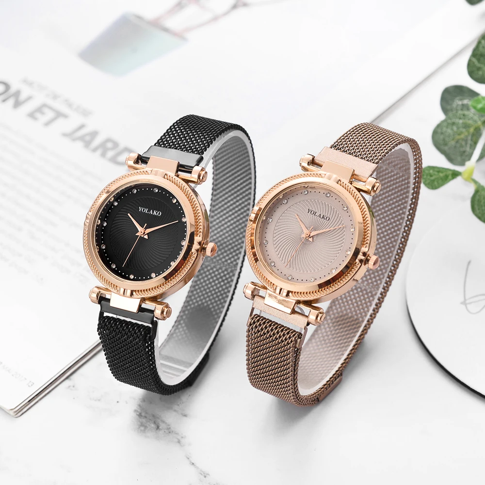 Luxury Creative diamond Dial Women Watches Fashion Rose Gold  Magnet Buckle Ladies Quartz Wristwatches Simple Female Watch Gifts