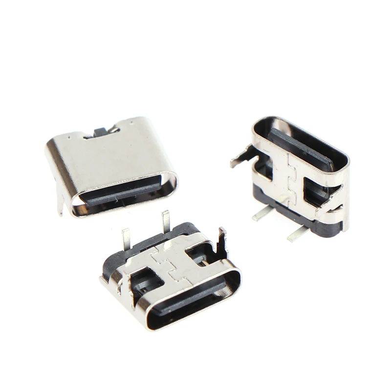 

10Pcs Type-C Female Seat 2 Pin Plug Micro Connector Socket USB Power Jack Dock For Mobile Phone Charging Port