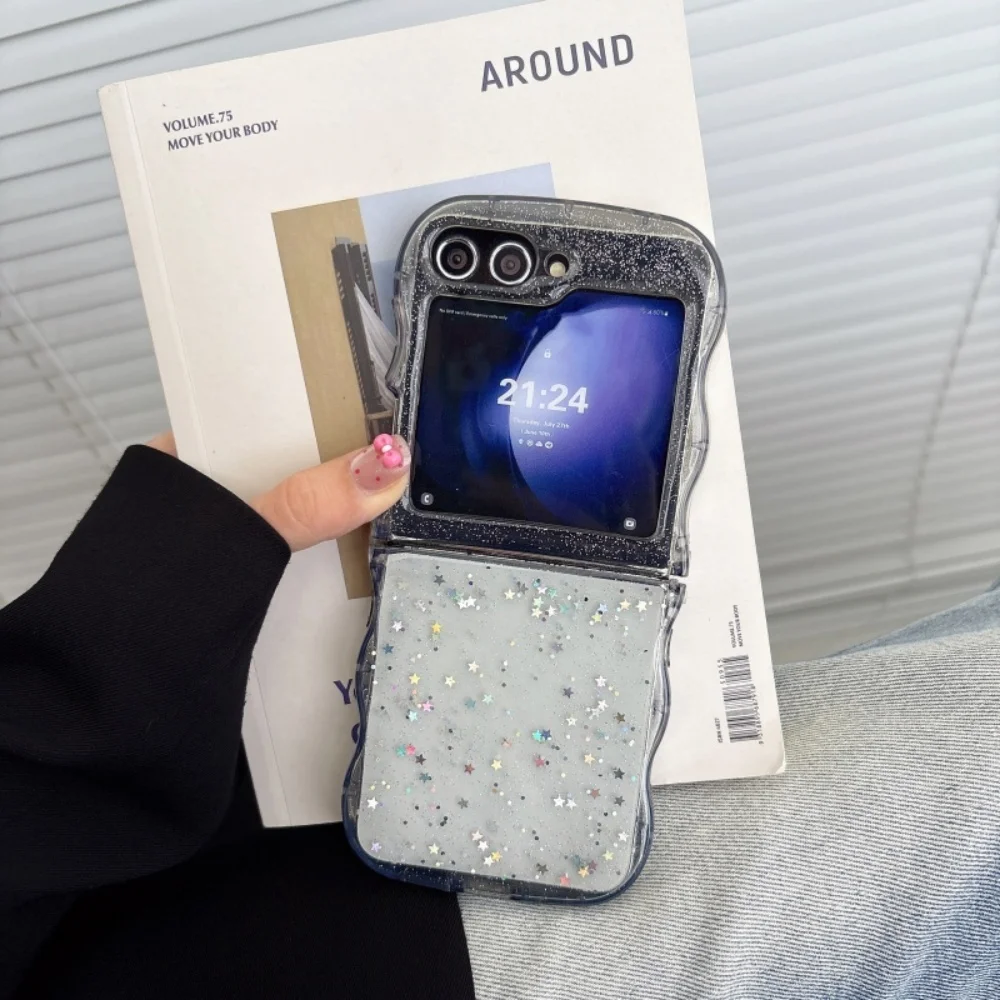 Glitter Star Wave Candy Color Shockproof TPU Phone Case with Bling Epoxy Design