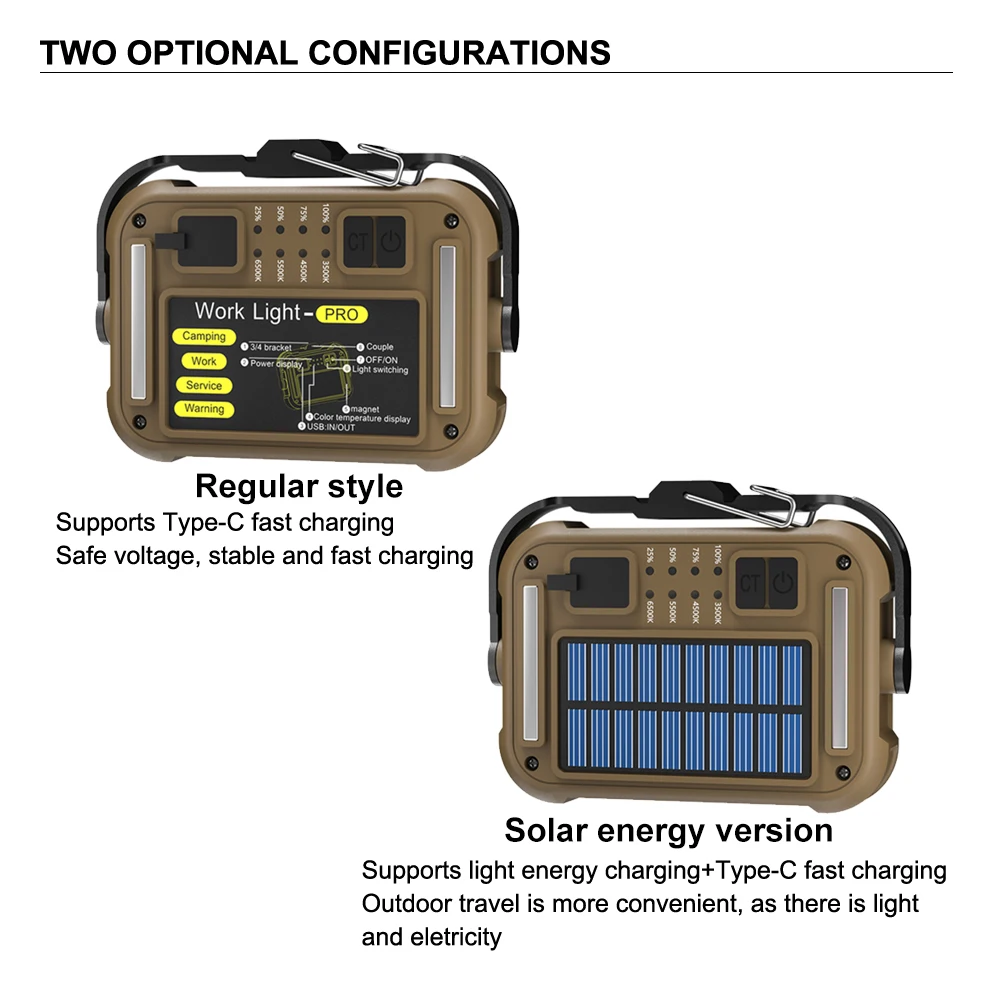 Portable Work Light 1000LM Solar