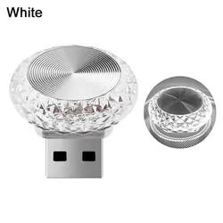 Vibrant USB LED Ambient Car Atmosphere Light - Portable Plug & Play Interior Decor Lamp (White)