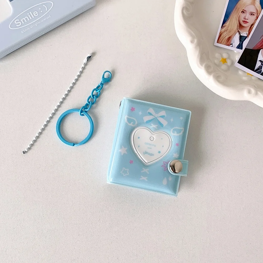Butterfly Love Heart Mini Photo Album Keychain with Snap Closure