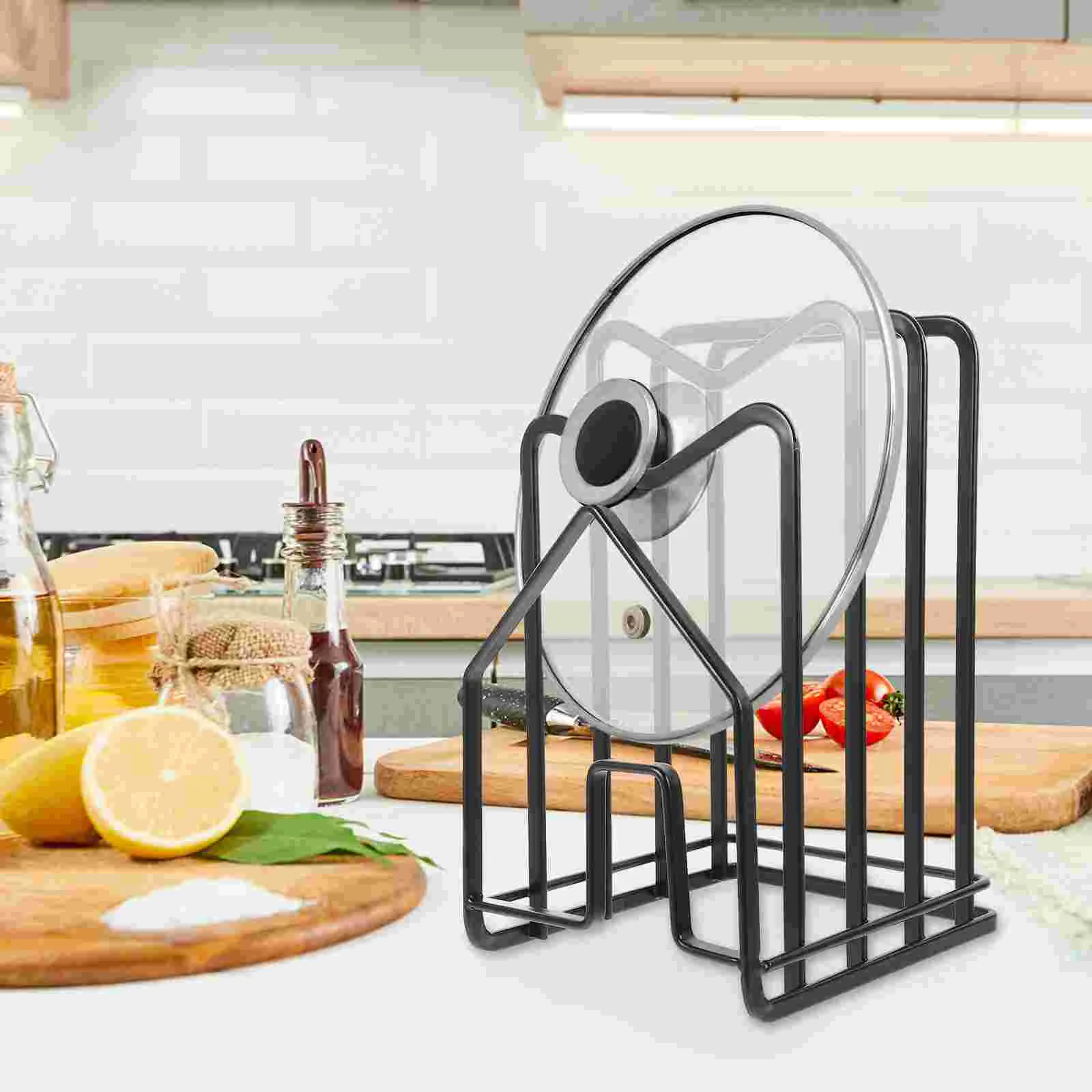 

Multifunctional Kitchen Pot Lid Holder Cutting Board Stand Rack Organizer for Cabinet Baking Storage Utensil