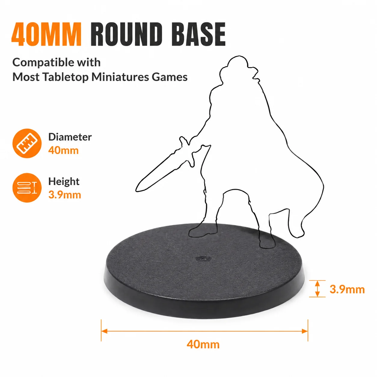 Enhanced Gaming Miniatures Plastic Round Bases