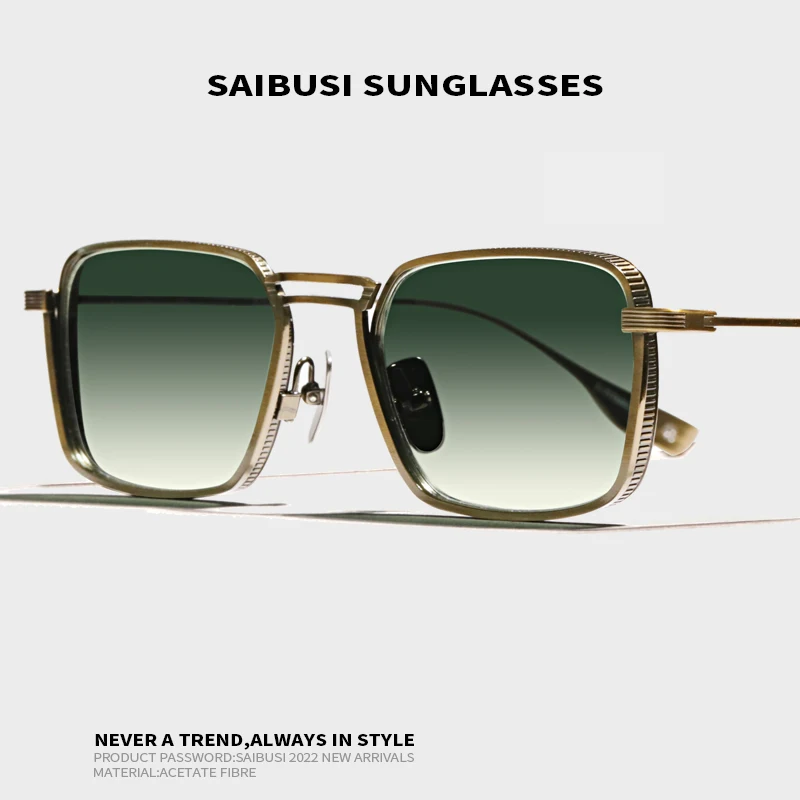 

2022 Titanium sunglasses men high quality square retro eyewear VU400 outdoor driving male prescription gradient SUN GLASSES
