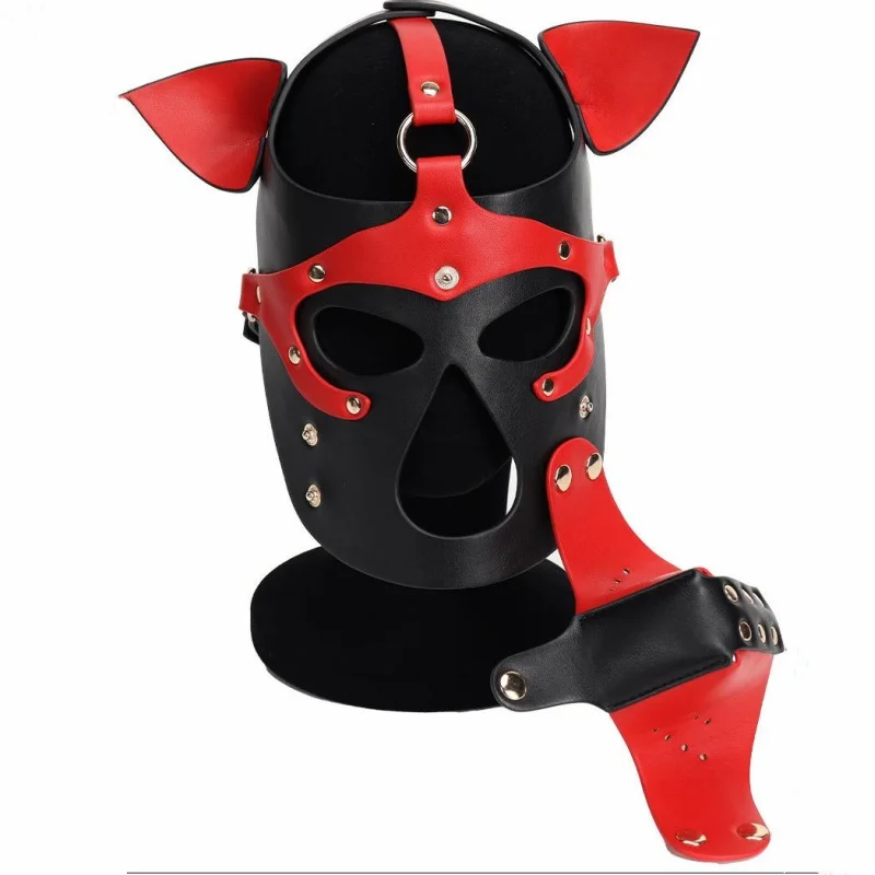 Unisex Adult Puppy Cosplay Padded Full Head Hood Mask With Ears – Spandex Role Play