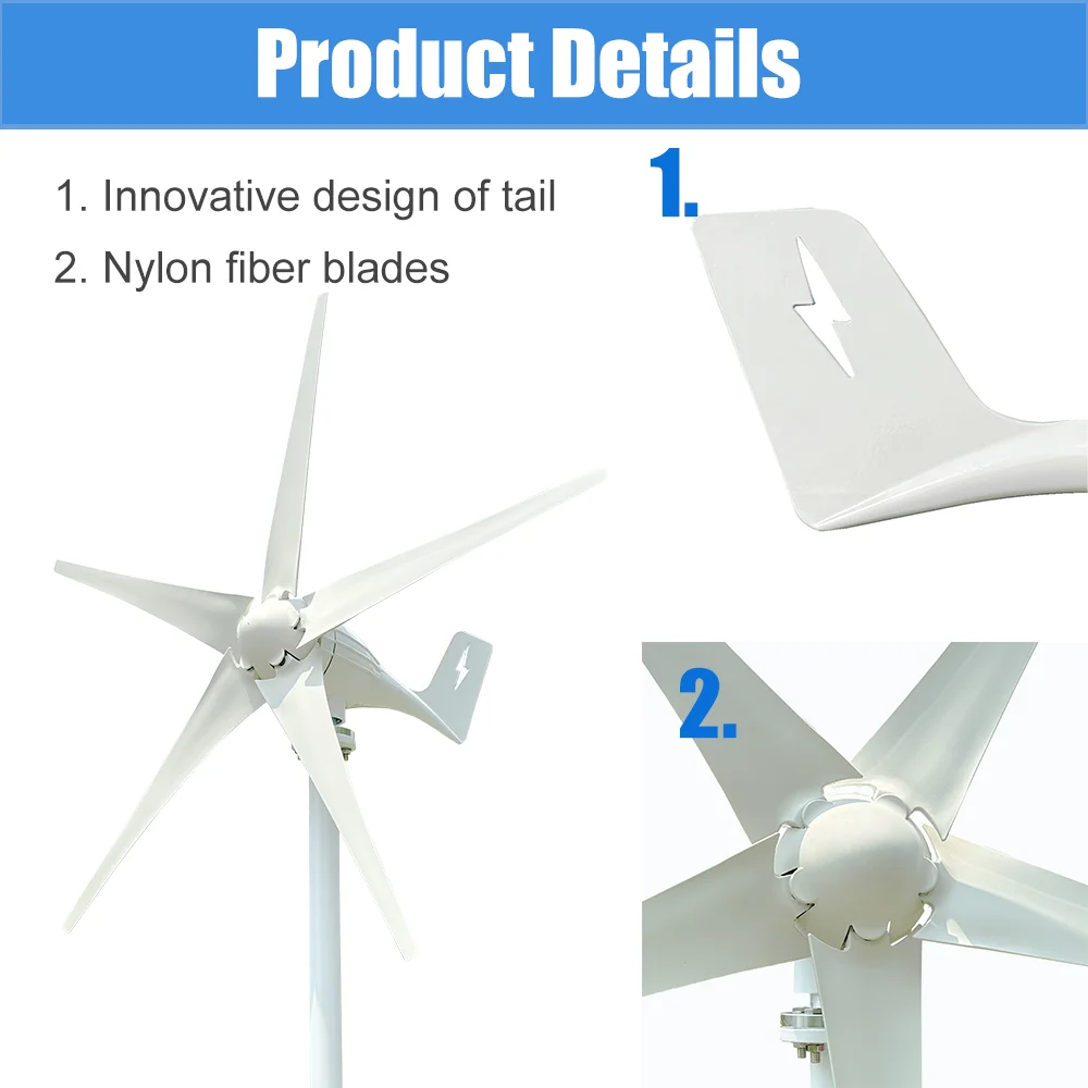 3000W Wind Turbine Power Generator 12V 24V 48V Use for Output 220V 230V 240V System For Home Complete Kit MPPT Charger solar wind generator