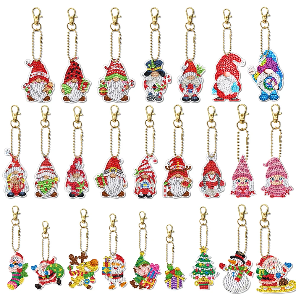 Diamond Painting Christmas Ornaments  Diamond Painting Keychain Rhinestone  - 12pcs - Aliexpress