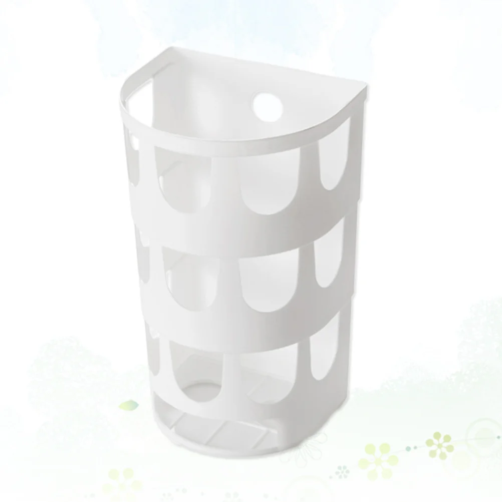 

Hollow Grocery Bag Dispenser Wall Mounted Garbage Bag Organizer Trash Bags Holder(White)