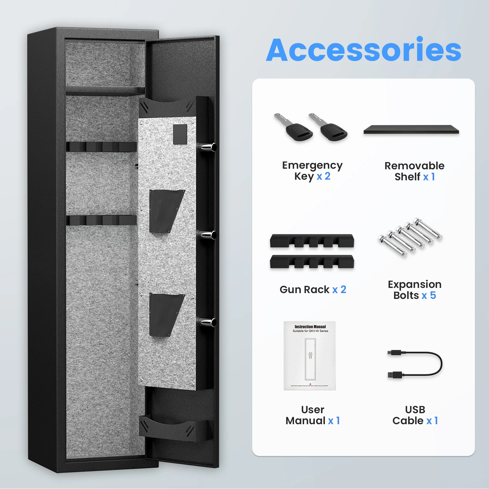 Kavey Fingerprint Gun Safe for Home Security
